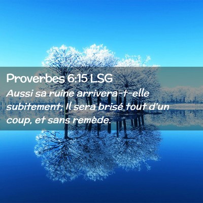 Picture 02 - Proverbes 6:15 LSG - Aussi sa ruine arrivera-t-elle subitement; Il - Bible Verse Picture
