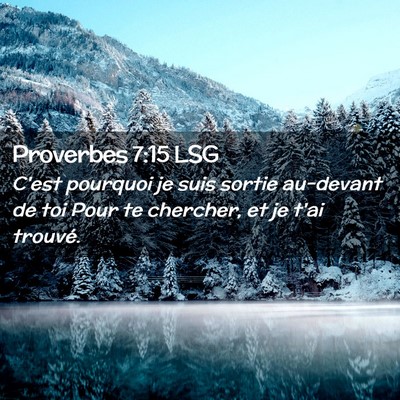 Picture 02 - Proverbes 7:15 LSG - C'est pourquoi je suis sortie au-devant de toi - Bible Verse Picture