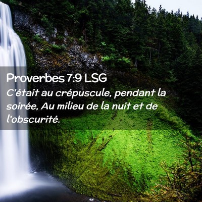 Picture 02 - Proverbes 7:9 LSG - C'était au crépuscule, pendant la soirée, Au - Bible Verse Picture