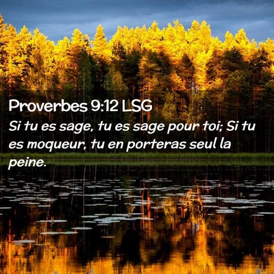 Picture 02 - Proverbes 9:12 LSG - Si tu es sage, tu es sage pour toi; Si tu es - Bible Verse Picture