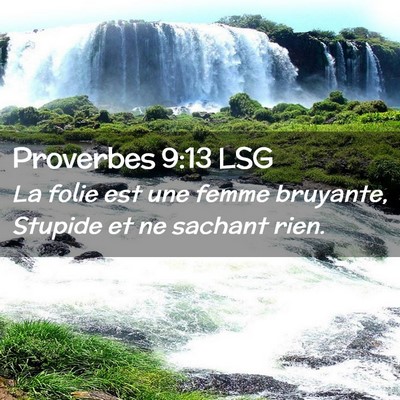 Picture 02 - Proverbes 9:13 LSG - La folie est une femme bruyante, Stupide et ne - Bible Verse Picture