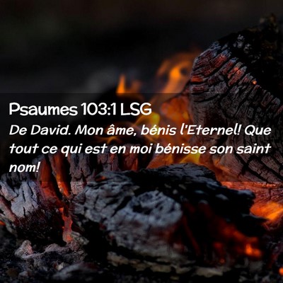 Picture 02 - Psaumes 103:1 LSG - De David. Mon âme, bénis l'Eternel! Que tout ce - Bible Verse Picture
