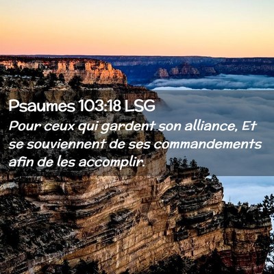 Picture 02 - Psaumes 103:18 LSG - Pour ceux qui gardent son alliance, Et se - Bible Verse Picture