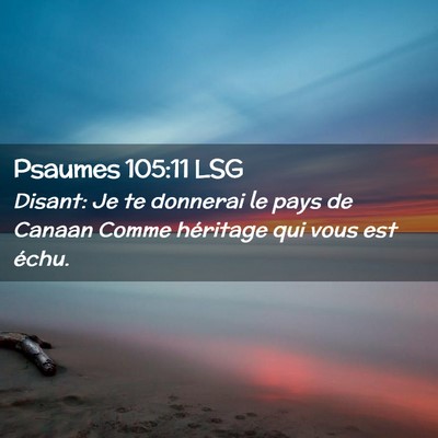 Picture 02 - Psaumes 105:11 LSG - Disant: Je te donnerai le pays de Canaan Comme - Bible Verse Picture