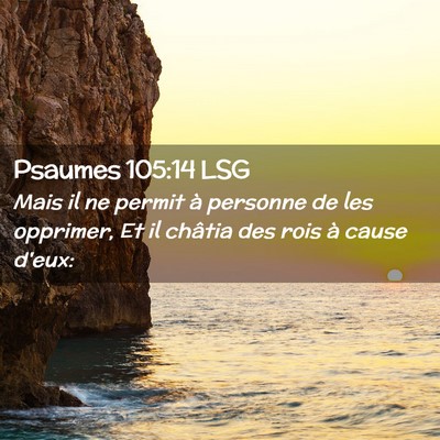 Picture 02 - Psaumes 105:14 LSG - Mais il ne permit à personne de les opprimer, Et - Bible Verse Picture