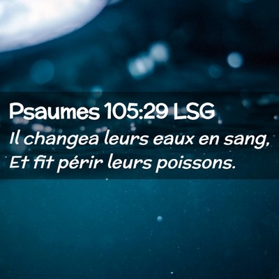 Picture 02 - Psaumes 105:29 LSG - Il changea leurs eaux en sang, Et fit périr - Bible Verse Picture