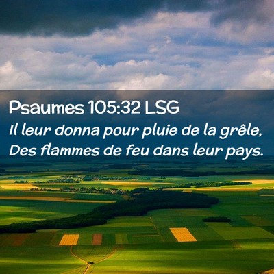 Picture 02 - Psaumes 105:32 LSG - Il leur donna pour pluie de la grêle, Des - Bible Verse Picture