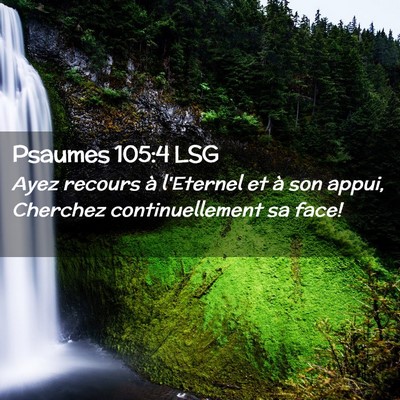 Picture 02 - Psaumes 105:4 LSG - Ayez recours à l'Eternel et à son appui, - Bible Verse Picture