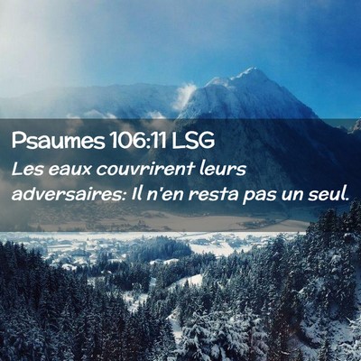 Picture 02 - Psaumes 106:11 LSG - Les eaux couvrirent leurs adversaires: Il n'en - Bible Verse Picture