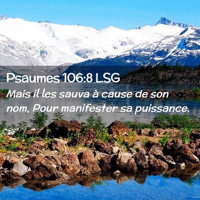 Picture 02 - Psaumes 106:8 LSG - Mais il les sauva à cause de son nom, Pour - Bible Verse Picture