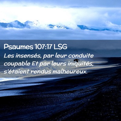 Picture 02 - Psaumes 107:17 LSG - Les insensés, par leur conduite coupable Et par - Bible Verse Picture