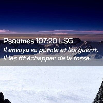 Picture 02 - Psaumes 107:20 LSG - Il envoya sa parole et les guérit, Il les fit - Bible Verse Picture