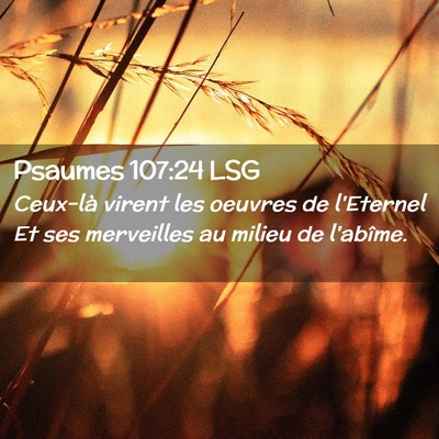 Picture 02 - Psaumes 107:24 LSG - Ceux-là virent les oeuvres de l'Eternel Et ses - Bible Verse Picture