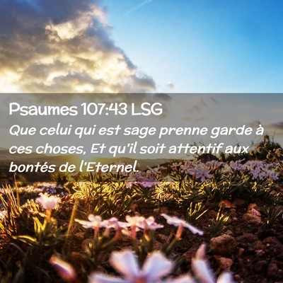 Picture 02 - Psaumes 107:43 LSG - Que celui qui est sage prenne garde à ces - Bible Verse Picture