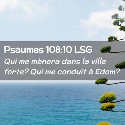 Picture 02 - Psaumes 108:10 LSG - Qui me mènera dans la ville forte? Qui me - Bible Verse Picture