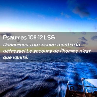 Picture 02 - Psaumes 108:12 LSG - Donne-nous du secours contre la détresse! Le - Bible Verse Picture
