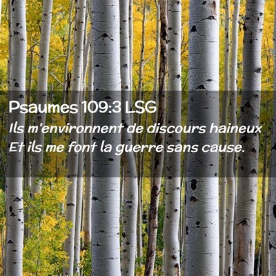 Picture 02 - Psaumes 109:3 LSG - Ils m'environnent de discours haineux Et ils me - Bible Verse Picture