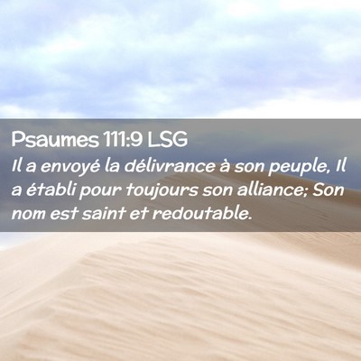Picture 02 - Psaumes 111:9 LSG - Il a envoyé la délivrance à son peuple, Il a - Bible Verse Picture