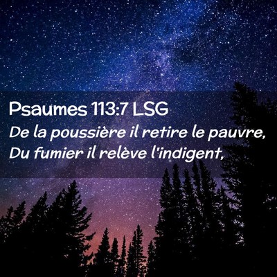 Picture 02 - Psaumes 113:7 LSG - De la poussière il retire le pauvre, Du fumier - Bible Verse Picture