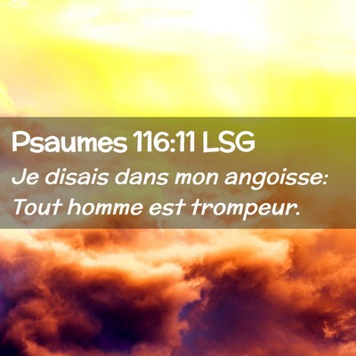 Picture 02 - Psaumes 116:11 LSG - Je disais dans mon angoisse: Tout homme est - Bible Verse Picture