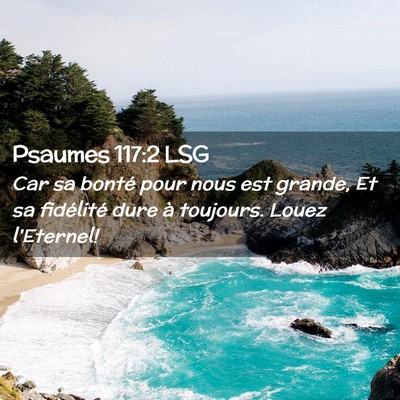 Picture 02 - Psaumes 117:2 LSG - Car sa bonté pour nous est grande, Et sa - Bible Verse Picture