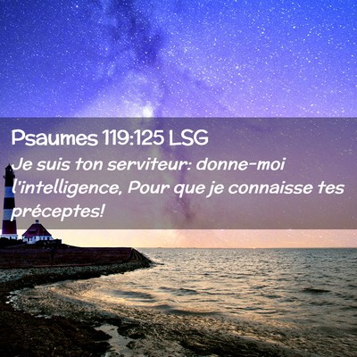 Picture 02 - Psaumes 119:125 LSG - Je suis ton serviteur: donne-moi l'intelligence, - Bible Verse Picture