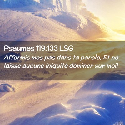 Picture 02 - Psaumes 119:133 LSG - Affermis mes pas dans ta parole, Et ne laisse - Bible Verse Picture