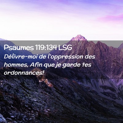 Picture 02 - Psaumes 119:134 LSG - Délivre-moi de l'oppression des hommes, Afin que - Bible Verse Picture