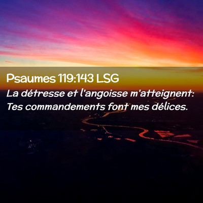 Picture 02 - Psaumes 119:143 LSG - La détresse et l'angoisse m'atteignent: Tes - Bible Verse Picture