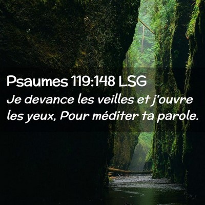 Picture 02 - Psaumes 119:148 LSG - Je devance les veilles et j'ouvre les yeux, Pour - Bible Verse Picture