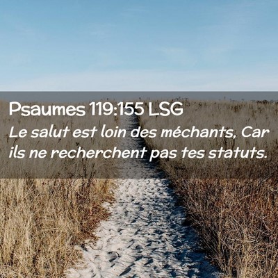 Picture 02 - Psaumes 119:155 LSG - Le salut est loin des méchants, Car ils ne - Bible Verse Picture