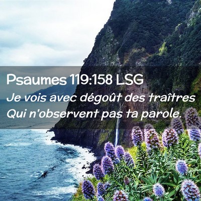 Picture 02 - Psaumes 119:158 LSG - Je vois avec dégoût des traîtres Qui - Bible Verse Picture
