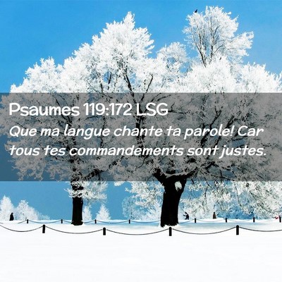 Picture 02 - Psaumes 119:172 LSG - Que ma langue chante ta parole! Car tous tes - Bible Verse Picture