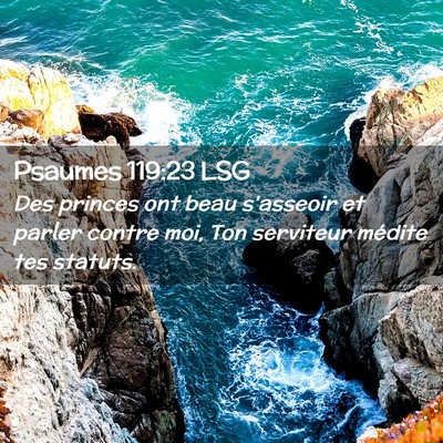 Picture 02 - Psaumes 119:23 LSG - Des princes ont beau s'asseoir et parler contre - Bible Verse Picture