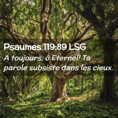 Picture 02 - Psaumes 119:89 LSG - A toujours, ô Eternel! Ta parole subsiste dans - Bible Verse Picture