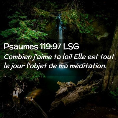 Picture 02 - Psaumes 119:97 LSG - Combien j'aime ta loi! Elle est tout le jour - Bible Verse Picture