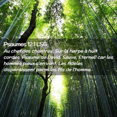 Picture 02 - Psaumes 12:1 LSG - Au chef des chantres. Sur la harpe à huit - Bible Verse Picture