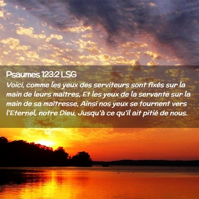 Picture 02 - Psaumes 123:2 LSG - Voici, comme les yeux des serviteurs sont fixés - Bible Verse Picture