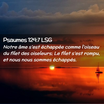 Picture 02 - Psaumes 124:7 LSG - Notre âme s'est échappée comme l'oiseau du - Bible Verse Picture