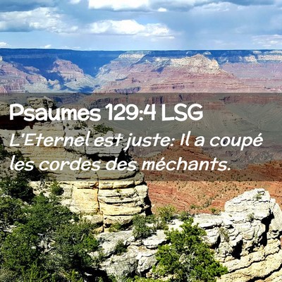 Picture 02 - Psaumes 129:4 LSG - L'Eternel est juste: Il a coupé les cordes des - Bible Verse Picture