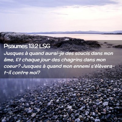 Picture 02 - Psaumes 13:2 LSG - Jusques à quand aurai-je des soucis dans mon - Bible Verse Picture