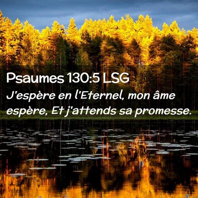 Picture 02 - Psaumes 130:5 LSG - J'espère en l'Eternel, mon âme espère, Et - Bible Verse Picture