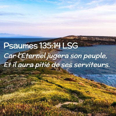 Picture 02 - Psaumes 135:14 LSG - Car l'Eternel jugera son peuple, Et il aura - Bible Verse Picture