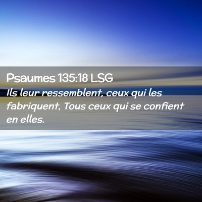 Picture 02 - Psaumes 135:18 LSG - Ils leur ressemblent, ceux qui les fabriquent, - Bible Verse Picture