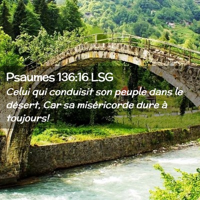Picture 02 - Psaumes 136:16 LSG - Celui qui conduisit son peuple dans le désert, - Bible Verse Picture