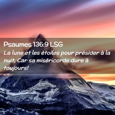 Picture 02 - Psaumes 136:9 LSG - La lune et les étoiles pour présider à la - Bible Verse Picture