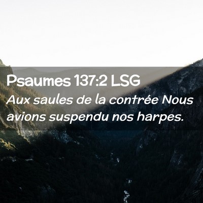 Picture 02 - Psaumes 137:2 LSG - Aux saules de la contrée Nous avions suspendu - Bible Verse Picture