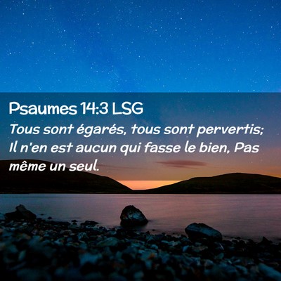 Picture 02 - Psaumes 14:3 LSG - Tous sont égarés, tous sont pervertis; Il n'en - Bible Verse Picture