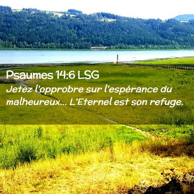 Picture 02 - Psaumes 14:6 LSG - Jetez l'opprobre sur l'espérance du - Bible Verse Picture