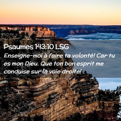 Picture 02 - Psaumes 143:10 LSG - Enseigne-moi à faire ta volonté! Car tu es mon - Bible Verse Picture